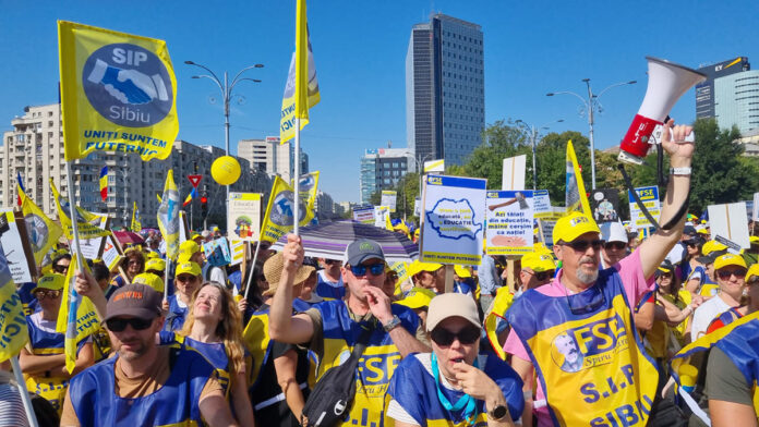 Protest față de măsurile de austeritate din educație