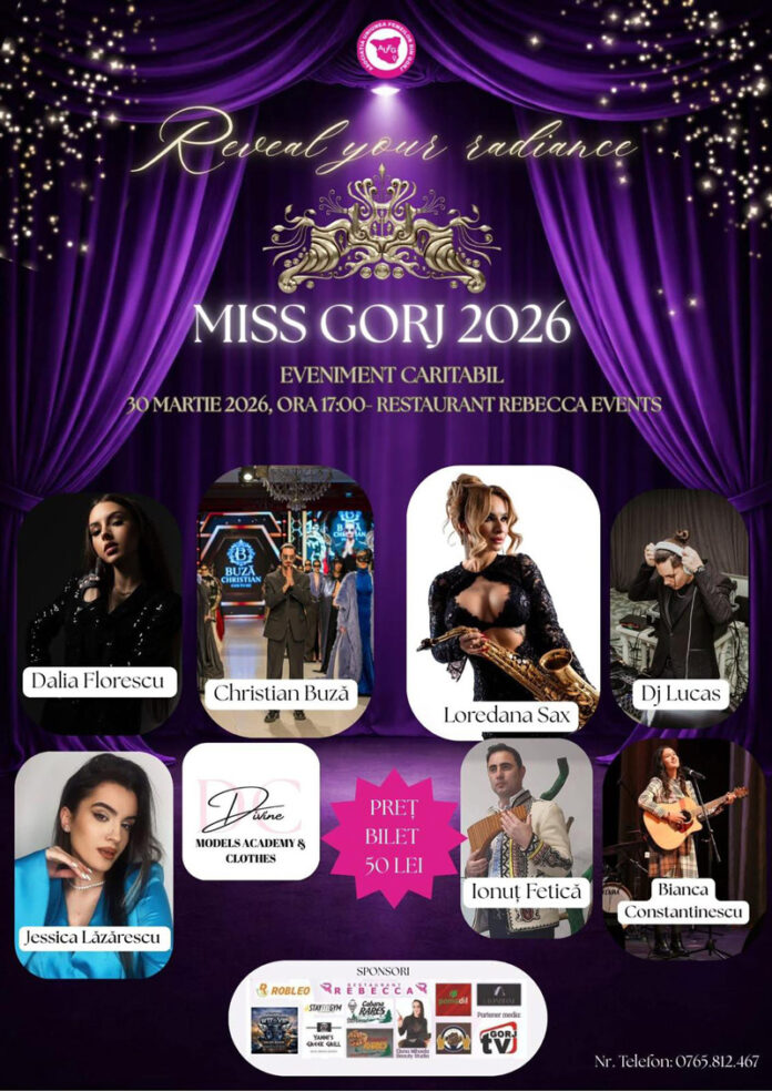 Miss Gorj 2026: frumusețe, talent și solidaritate într-un eveniment caritabil de excepție!