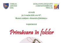 Spectacol al tinerilor artiști din Târgu Jiu, la Muzeul Județean