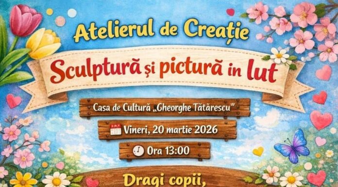 Atelier de creație în lut pentru copii, organizat de CJCPCT Gorj