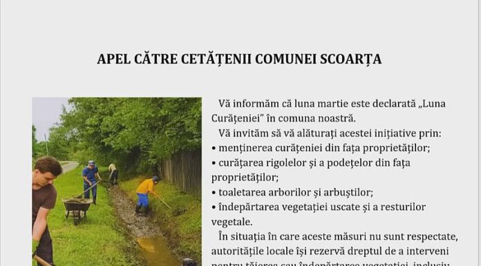 „Luna Curățeniei” a debutat la Scoarța