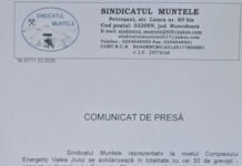 Minerii din Valea Jiului se solidarizează cu greviștii Complexului Energetic Oltenia