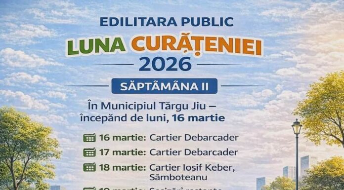 Luna curățeniei continuă în Târgu Jiu. Unde se va interveni săptămâna viitoare