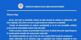 Sindicatele, mesaj pentru profesori: „Trebuie să protestăm!”