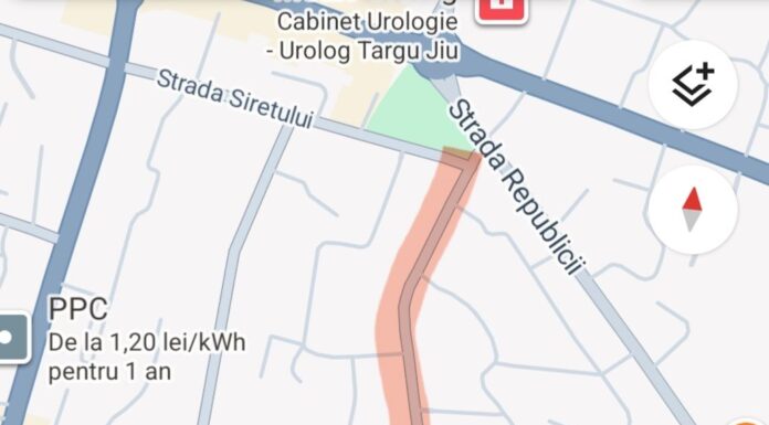 Târgu Jiu: Lucrări de reparații pe strada 22 Decembrie 1989