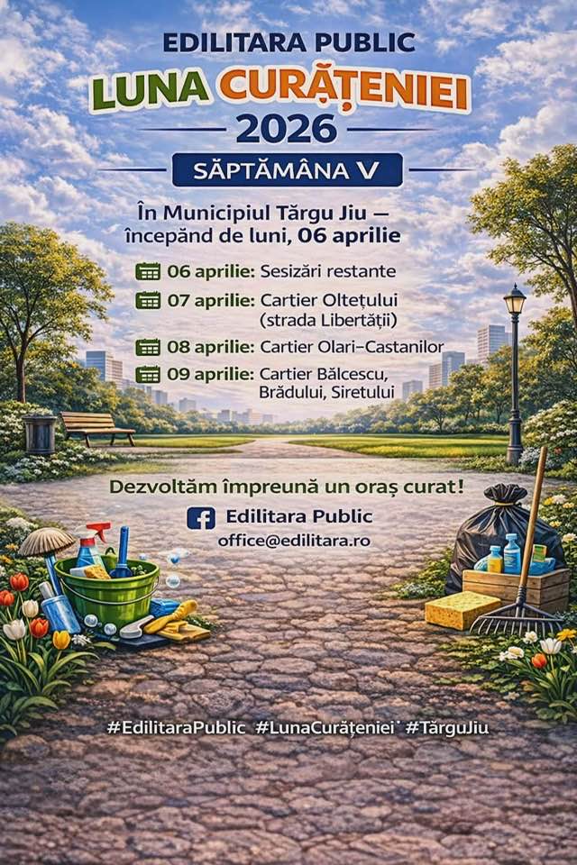 Continuă curățenia în cartierele din Târgu Jiu