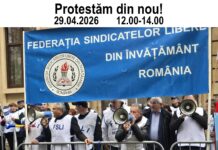 Protest al profesorilor în fața Ministerului Educației