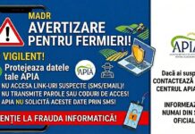 Fermierii, vizați de o tentativă periculoasă de fraudă online prin clonarea site-ului APIA