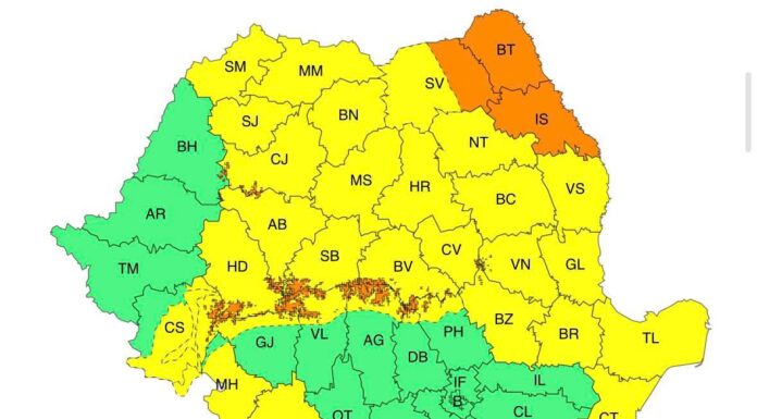 Noi avertizări de vreme rea, emise de ANM