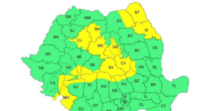 Nordul județului Gorj, sub cod galben de vânt
