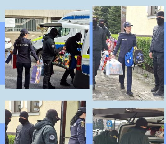 Solidaritate de Paște: polițiștii gorjeni au donat jucării pentru cei mici