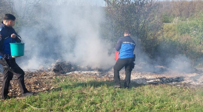 VIDEO: Jandarmii au intervenit pentru stingerea unui incendiu din apropierea unei biserici