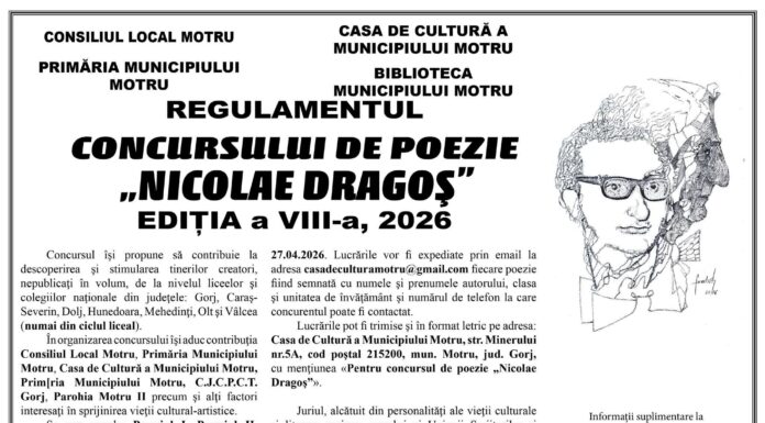 Motru: Debutează o nouă ediție a Concursului de Poezie „Nicolae Dragoș”