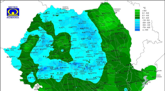 Temperaturi la limita înghețului în zona de nord a Gorjului!
