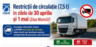 Restricții de circulație pe drumurile naționale de 1 Mai