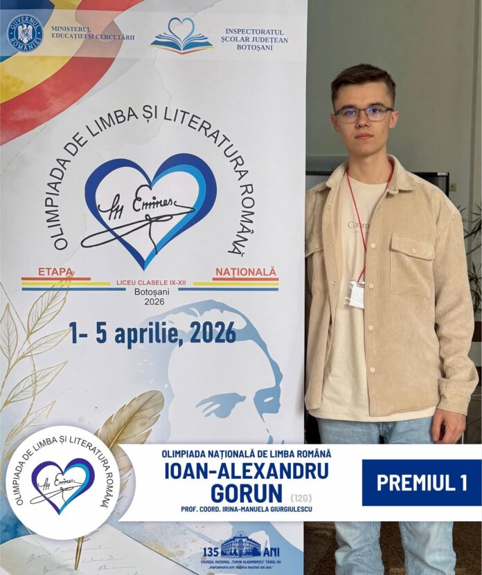 Elev din Târgu Jiu, premiul I la Olimpiada Națională de Limba Română