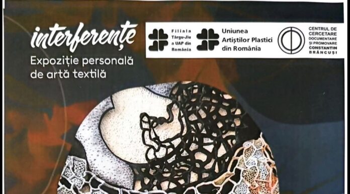 Expoziție de artă textilă, sub semnătura artistei Maria NEGREANU, la Galeriile Municipale de Artă ,,Constantin Brâncuși” din reședința județului Gorj