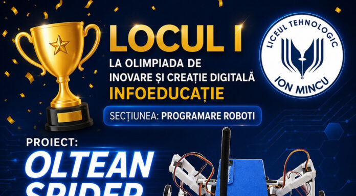 Premiul I pentru elevii de la Liceul Tehnologic „Ion Mincu” la olimpiada de inovare și creație digitală