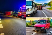 Șofer din Gorj și trei copii, răniți într-un accident produs pe DN7