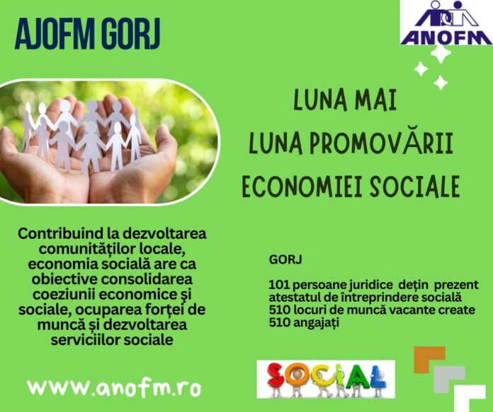 AJOFM Gorj organizează acțiuni de promovare a economiei sociale în luna mai