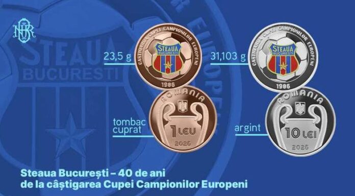 Monede aniversare lansate de BNR pentru Steaua ’86