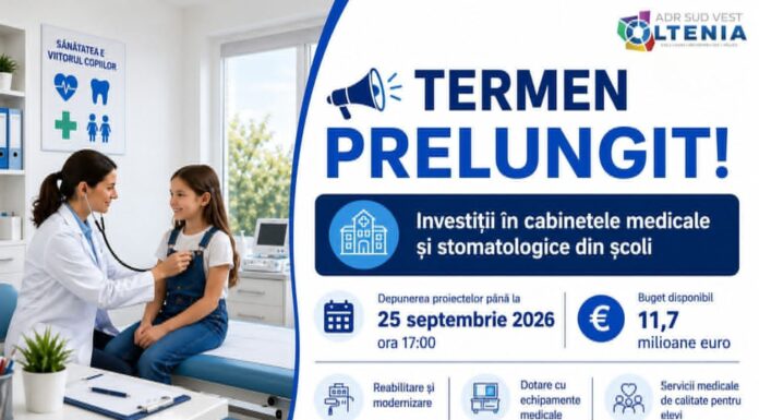 Fonduri europene pentru cabinete medicale școlare