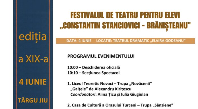Târgu Jiu: Festival de teatru pentru elevi