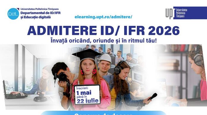 Universitatea Politehnica Timișoara: Diplomă acreditată, cursuri online și în weekend: Ai job. Ai viață. Acum ai și facultate. Înscrierile pentru Admitere la distanță și cu frecvență redusă 2026, deschise din 1 mai