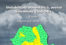 Ploi torențiale, vijelii și grindină în Gorj