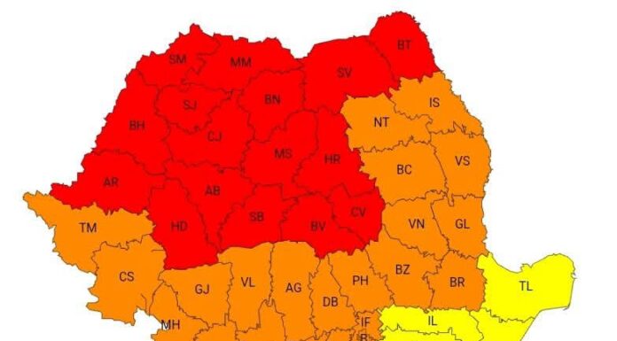 S-a emis COD ROȘU de caniculă pentru duminică! Gorjul intră pe cod portocaliu