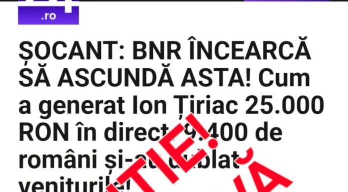 MAI: O nouă escrocherie online cu imaginea lui Ion Țiriac