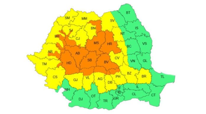 Se anunță vreme rea în Gorj! În nord, cod portocaliu de furtuni, restul județului, sub cod galben