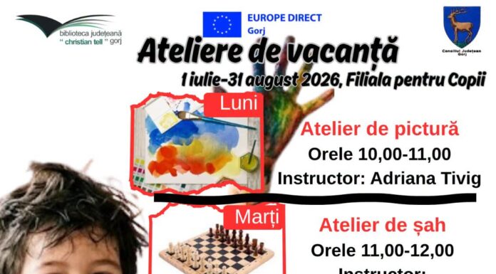 Debutează atelierele de vară pentru copii, la Biblioteca Județeană