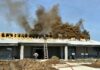 FOTO: Incendiu la o hală din Târgu-Cărbunești