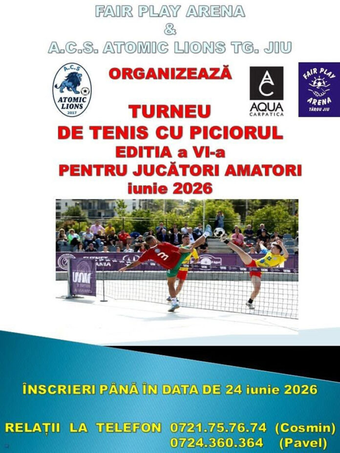Turneu de tenis cu piciorul la Târgu Jiu
