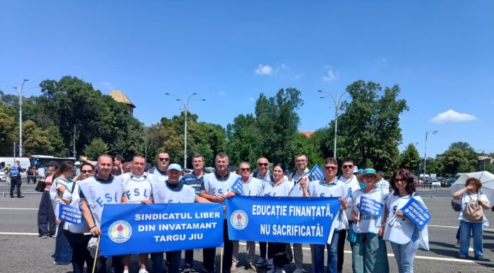 Profesori din Gorj protestează la București