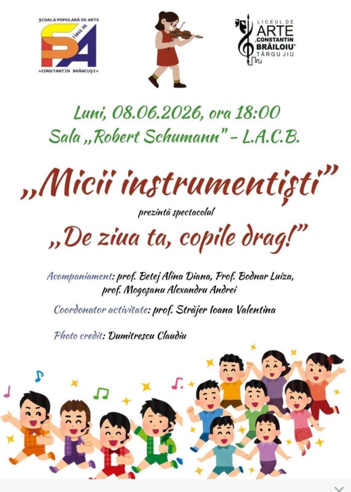 Spectacol pregătit de micii instrumentiști ai ȘPA Târgu Jiu