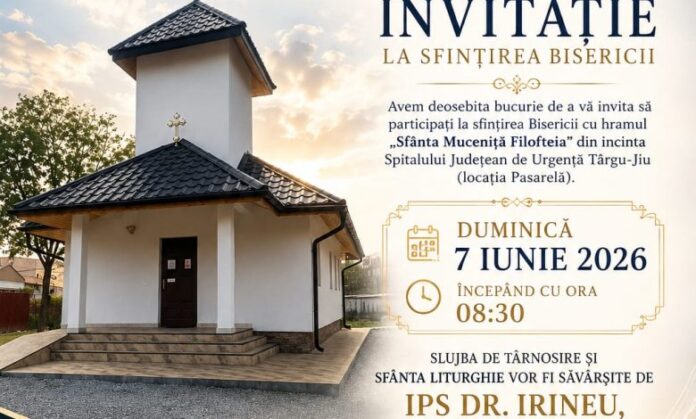 Biserica din curtea spitalului de la Pasarelă va fi sfințită duminică