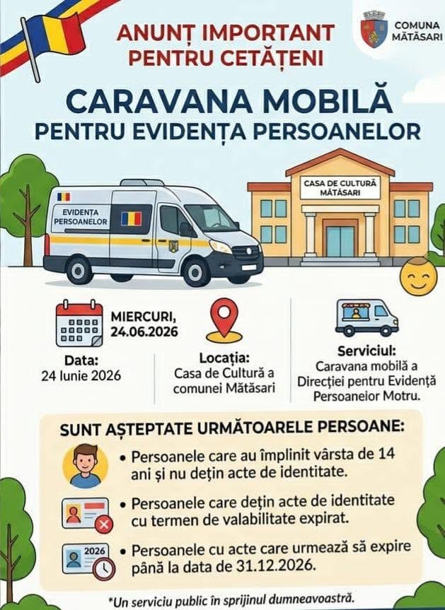 Caravana mobilă pentru noile buletine electronice ajunge la Mătăsari