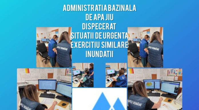 Simulare de inundații pe Jiu