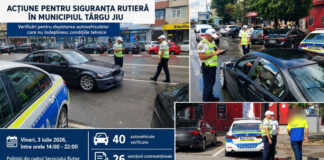Poliția și Registrul Auto Român, în acțiune în Târgu-Jiu, pentru verificarea stării tehnice a autovehiculelor