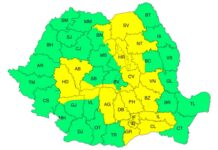 Nordul județului Gorj, sub cod galben de ploi și vijelii