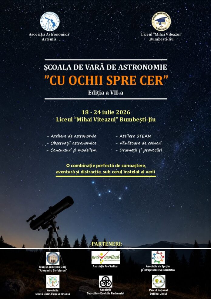 O săptămână de aventură, știință și observații astronomice la Bumbești-Jiu