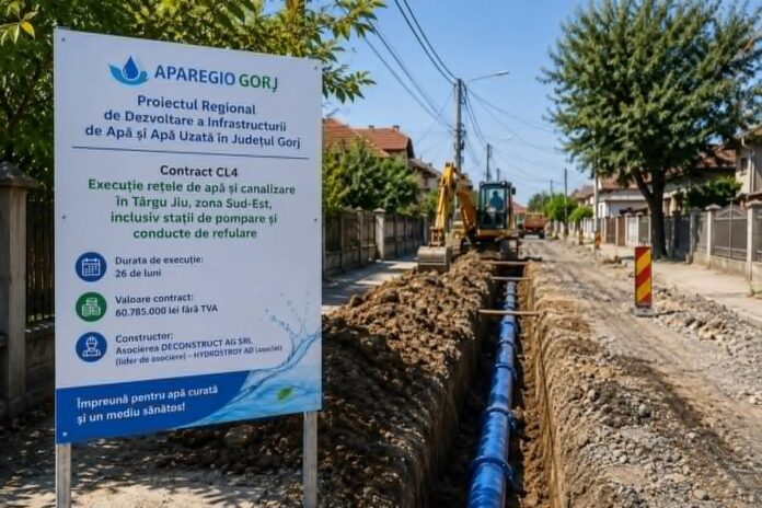 Aparegio: Peste 60 de milioane de lei pentru modernizarea rețelelor de apă și canalizare din Târgu Jiu