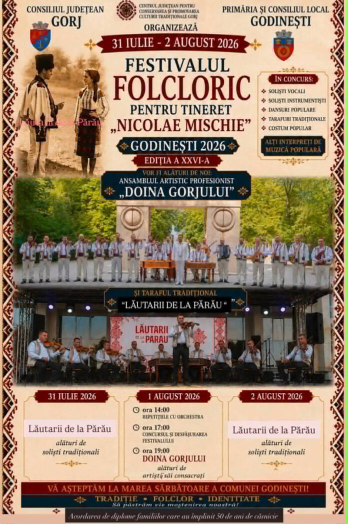 Au început înscrierile pentru Festivalul Folcloric „Nicolae Mischie”