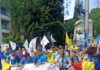Protest la Ministerul Muncii. Sindicatele cer majorarea salariului minim