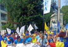 Protest la Ministerul Muncii. Sindicatele cer majorarea salariului minim