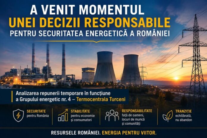 Cere repunerea în funcțiune a grupului 4 de la Termocentrala Turceni