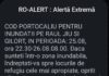 Mesaj RO Alert de inundații primit de locuitorii din Gorj