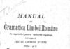 Ziua Limbii Române – Un Manual de „Gramatica Limbei Române” cu deprinderi pentru aplicarea regulelor întocmită pentru gimnasie și licee, din 1896, de M.Strajanu